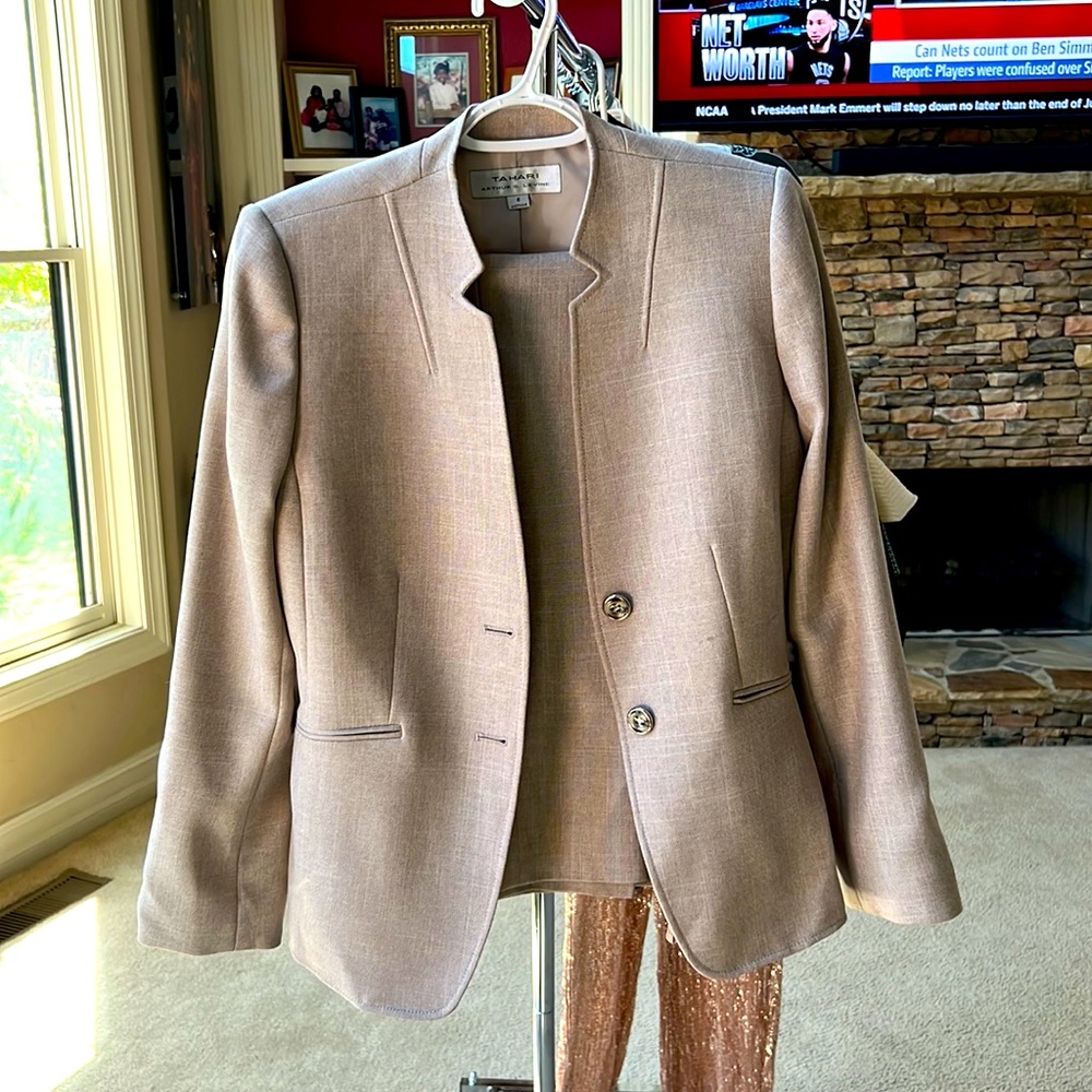 Beautiful tan Tahari suit!